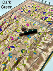 All Over Jaal Weaving Brocket Paithani Soft Silk Saree