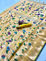 All Over Jaal Weaving Brocket Paithani Soft Silk Saree