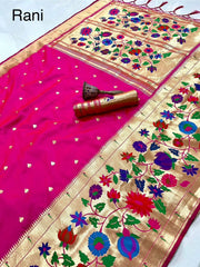 Multicolor Floral Meena Zari Pallu Paithani Saree