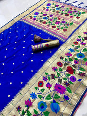 Multicolor Floral Meena Zari Pallu Paithani Saree