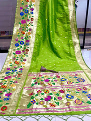 Multicolor Floral Meena Zari Pallu Paithani Saree