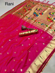 Floral Meena Zari Pallu Paithani Silk Saree
