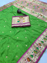 Pure Soft Silk Kanchivaram Lotus Paithani Saree