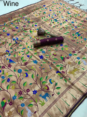 Pure Soft Kanchivaram Brocade Paithani Silk Saree