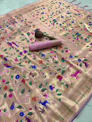 Pure Soft Kanchivaram Brocade Paithani Silk Saree