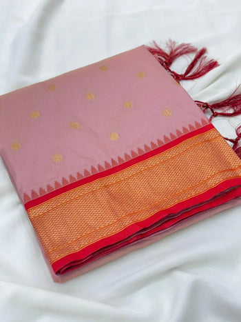 Paithani Silk Peacock Pallu & Gadwal Zari Border Saree