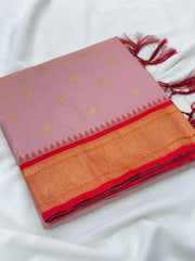 Paithani Silk Peacock Pallu & Gadwal Zari Border Saree