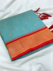 Paithani Silk Peacock Pallu & Gadwal Zari Border Saree