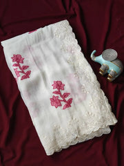Premium Crunchy Silk Applique Work Saree