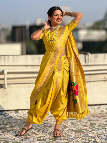 Maharashtra Best Seller Wedding Special Nauvari Paithani Soft Silk Saree