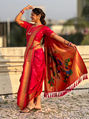 Maharashtra Best Seller Wedding Special Nauvari Paithani Soft Silk Saree