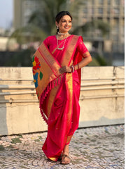 Maharashtra Best Seller Wedding Special Nauvari Paithani Soft Silk Saree