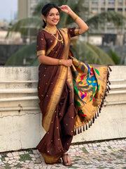 Maharashtra Best Seller Wedding Special Nauvari Paithani Soft Silk Saree
