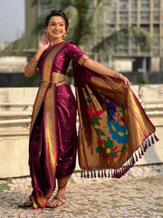 Maharashtra Best Seller Wedding Special Nauvari Paithani Soft Silk Saree