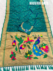 Maharashtra Best Seller Wedding Special Nauvari Paithani Soft Silk Saree