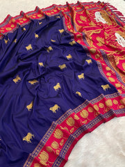Soft Silk Paithani Nandi Motifs Saree