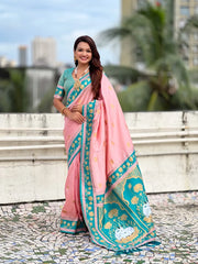 Soft Silk Paithani Nandi Motifs Saree