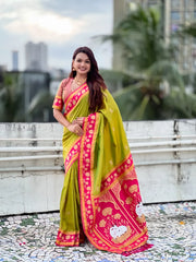 Soft Silk Paithani Nandi Motifs Saree