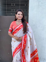 Soft Silk Paithani Nandi Motifs Saree