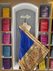 Pure Zari Lotus Flower Motif Paithani Dupatta