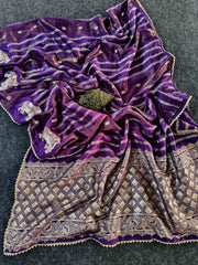 Pure Viscose Georgette Elephant Panel Saree