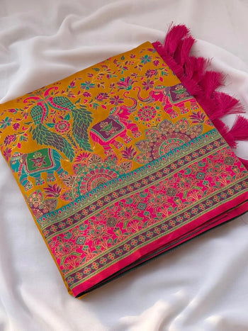 Latest Pashmina Darbari Silk Saree