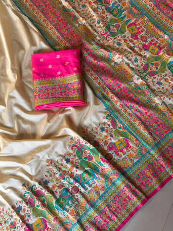 Latest Pashmina Darbari Silk Saree