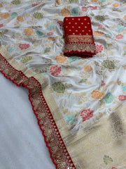 Wedding Wear Dola Silk Banarasi Lace Border Saree