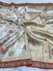 Wedding Wear Dola Silk Banarasi Lace Border Saree