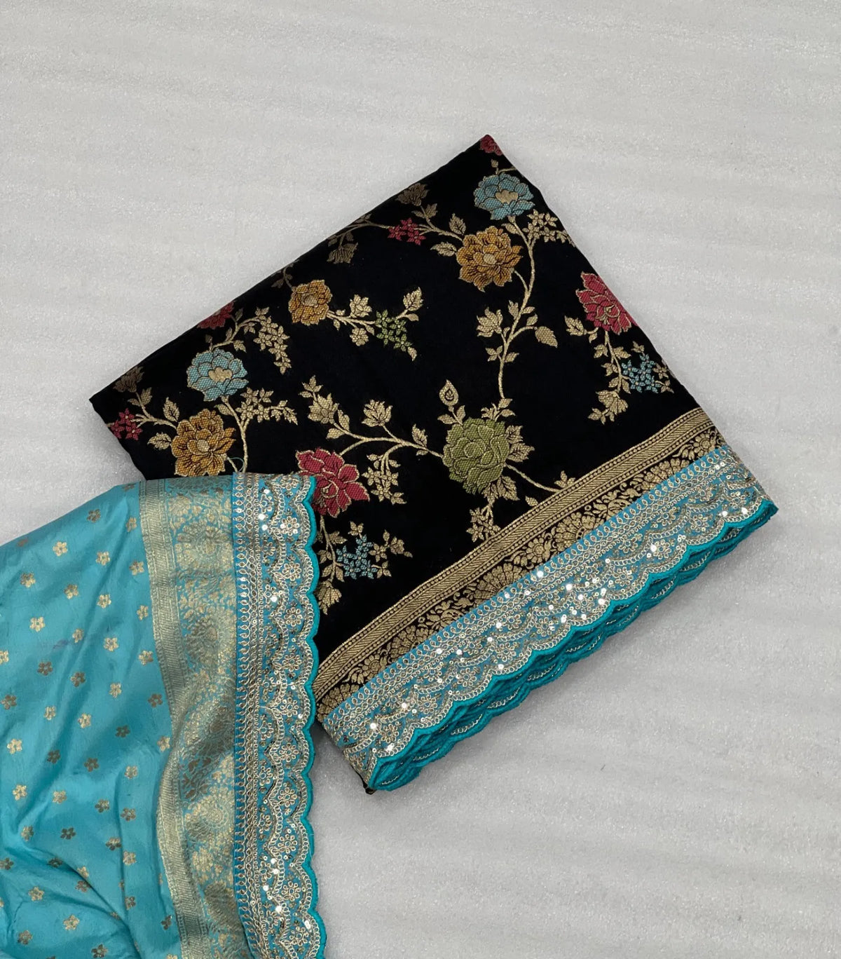 Wedding Wear Dola Silk Banarasi Lace Border Saree