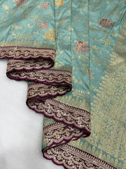 Premium Dola Silk Banarasi Lace Border Saree