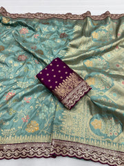 Premium Dola Silk Banarasi Lace Border Saree