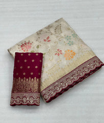 Premium Dola Silk Banarasi Lace Border Saree