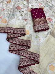 Premium Dola Silk Banarasi Lace Border Saree