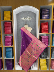 Pure Zari Geomatric Motif Paithani Dupatta