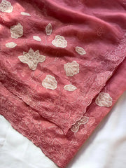 Designer Pure Chanda Kora Silk Embroidered Saree