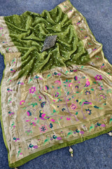 Luxury Fusion Bandhani Body & Paithani Pallu Saree