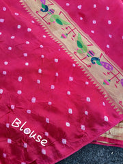 Luxury Fusion Bandhani Body & Paithani Pallu Saree