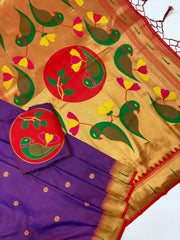 Soft Silk Meenakari Pallu & Zari Buttis Saree