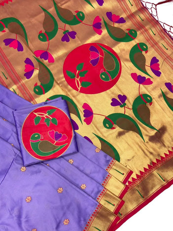 Soft Silk Meenakari Pallu & Zari Buttis Saree