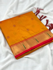Soft Silk Meenakari Pallu & Zari Buttis Saree