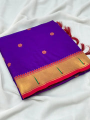 Soft Silk Meenakari Pallu & Zari Buttis Saree