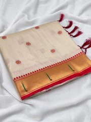 Soft Silk Meenakari Pallu & Zari Buttis Saree