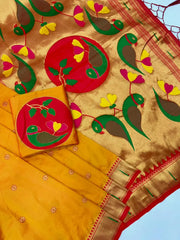 Soft Silk Meenakari Pallu & Zari Buttis Saree