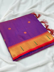 Soft Silk Meenakari Pallu & Zari Buttis Saree