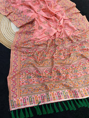 Pashmina Kashmiri Meenakari Silk Saree