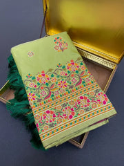 Pashmina Kashmiri Meenakari Silk Saree