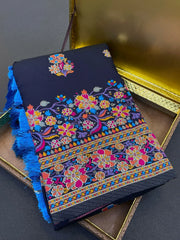 Pashmina Kashmiri Meenakari Silk Saree