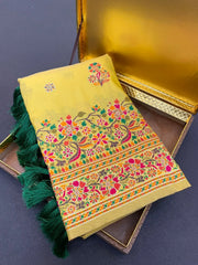 Pashmina Kashmiri Meenakari Silk Saree