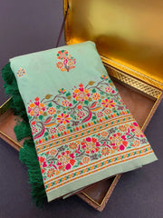 Pashmina Kashmiri Meenakari Silk Saree
